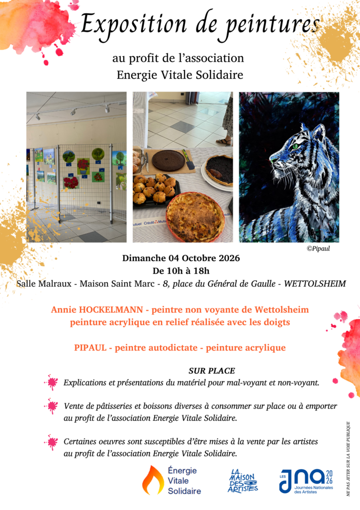 Affiche pour l'exposition de peintures du 4 octobre 2026 à Wettolsheim